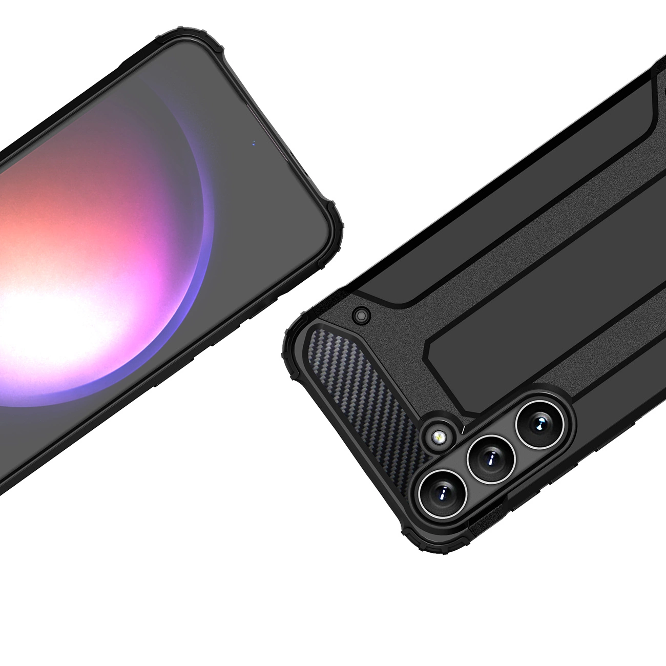 Hybrid Armor dėklas Samsung Galaxy S24 FE šarvuotas hibridinis dėklas – juodas - Image 3