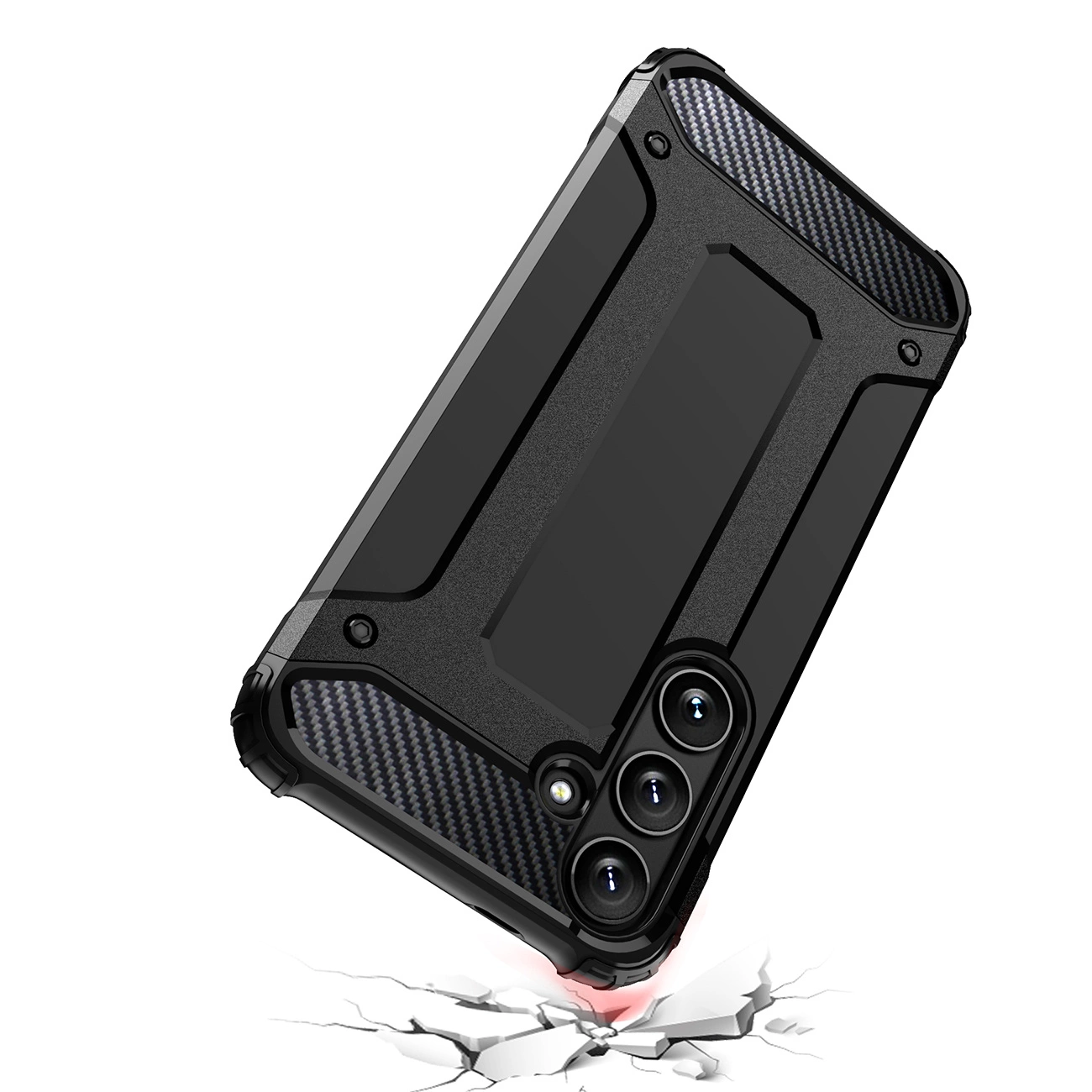 Hybrid Armor dėklas Samsung Galaxy S24 FE šarvuotas hibridinis dėklas – juodas - Image 7
