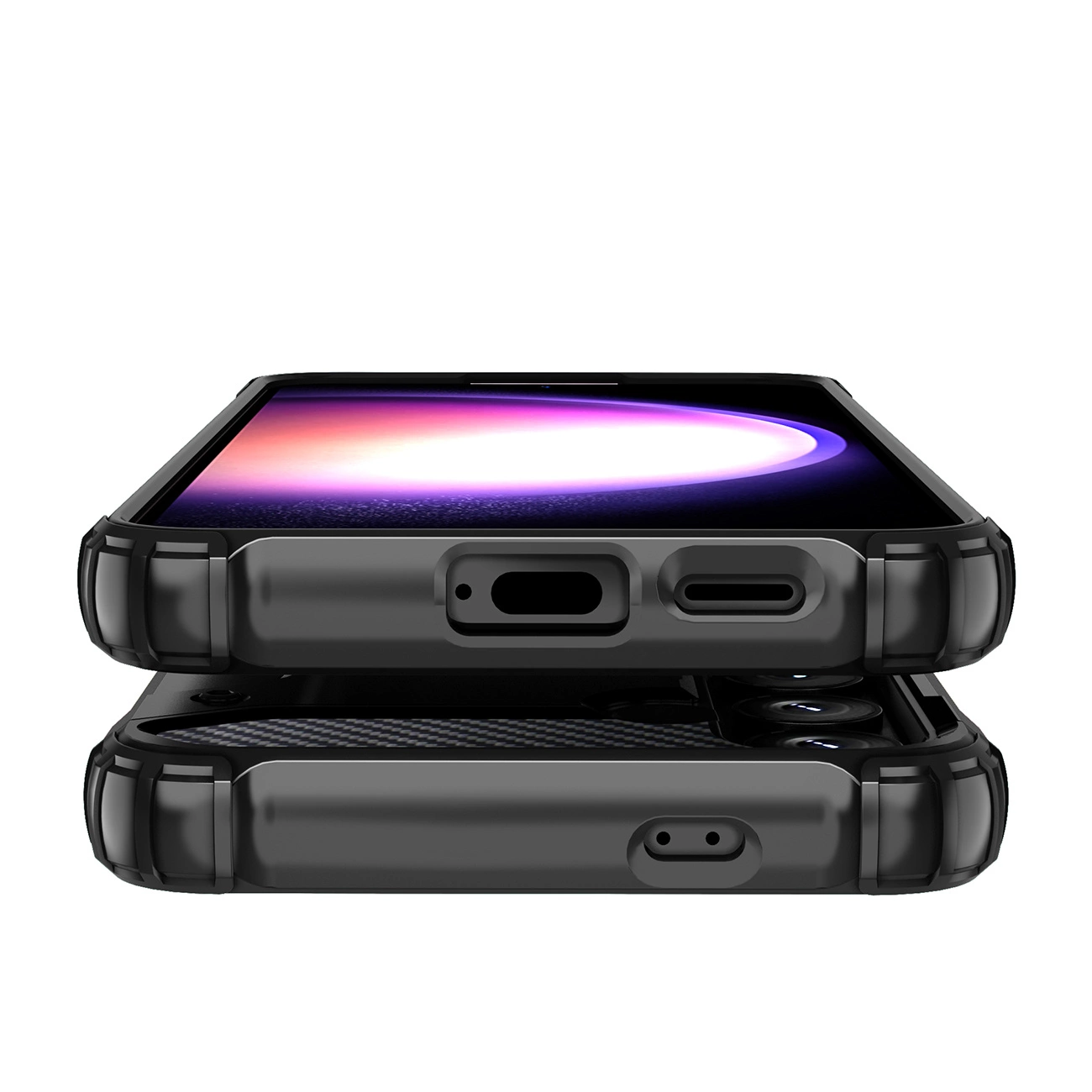 Hybrid Armor dėklas Samsung Galaxy S24 FE šarvuotas hibridinis dėklas – juodas - Image 8
