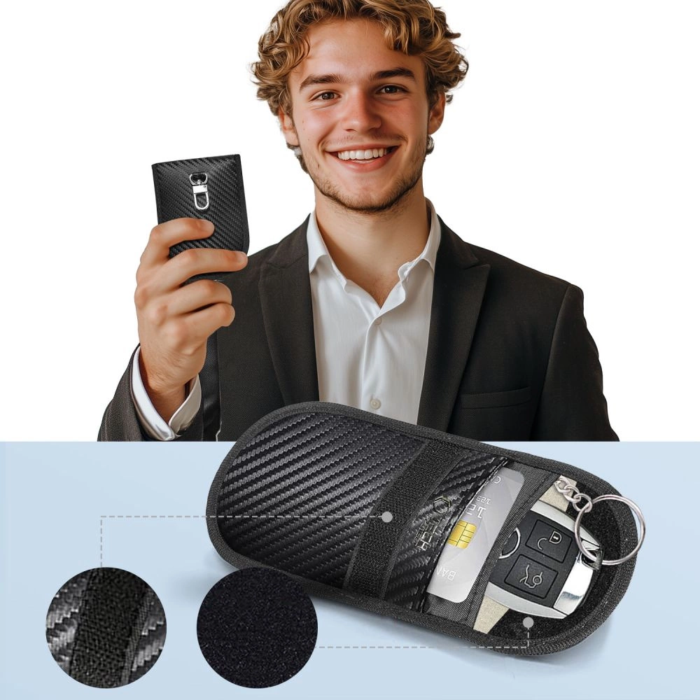 Tech-Protect KLR100 automobilio rakto dėklas su RFID apsauga – juodas karboninis - Image 8