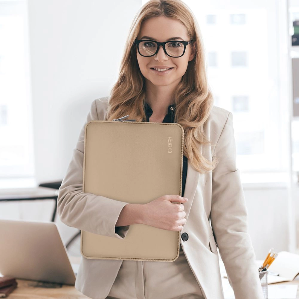 Tech-Protect Neoslim 15-16” nešiojamojo kompiuterio krepšys – smėlio - Image 8