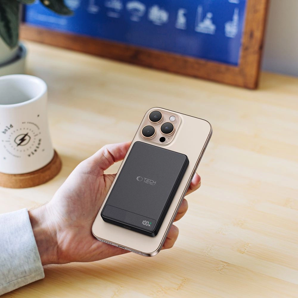 Tech-Protect PB33 LifeMag MagSafe 5000mAH išorinė baterija – juoda - Image 8