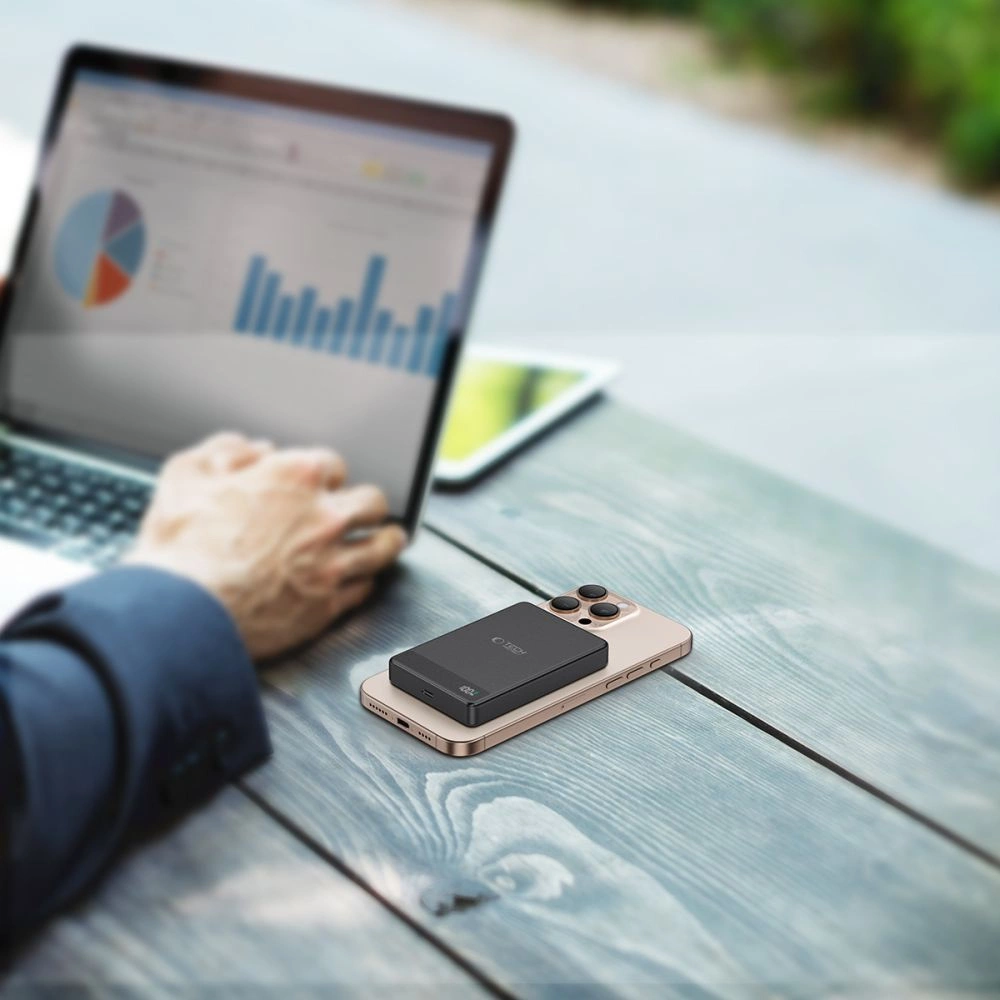 Tech-Protect PB33 LifeMag MagSafe 5000mAH išorinė baterija – juoda - Image 9