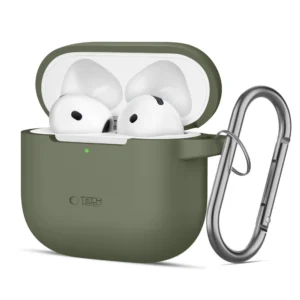 Tech-Protect silikoninis Hook dėklas Apple AirPods 4 – žalias
