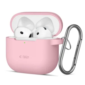 Tech-Protect silikoninis Hook dėklas Apple AirPods 4 – rožinis
