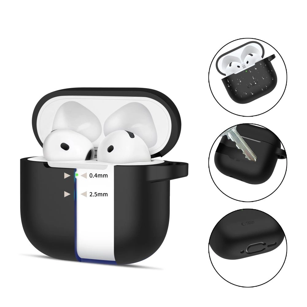Tech-Protect silikoninis Hook dėklas Apple AirPods 4 – juodas - Image 2