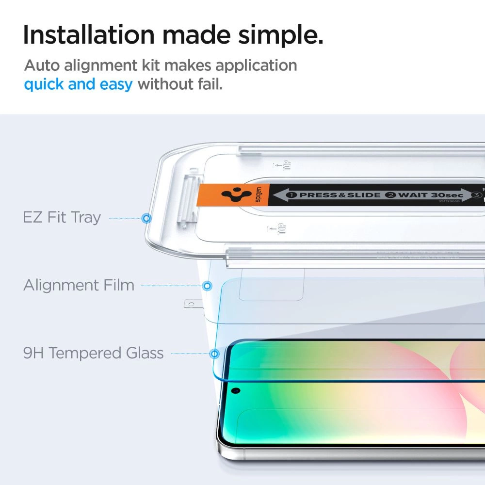 Spigen Glas.tR EZ Fit grūdintas stiklas Samsung Galaxy S24 FE (2 vnt.) - Image 10