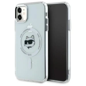 Karl Lagerfeld IML Metal Choupette Head MagSafe iPhone 11 Case - White