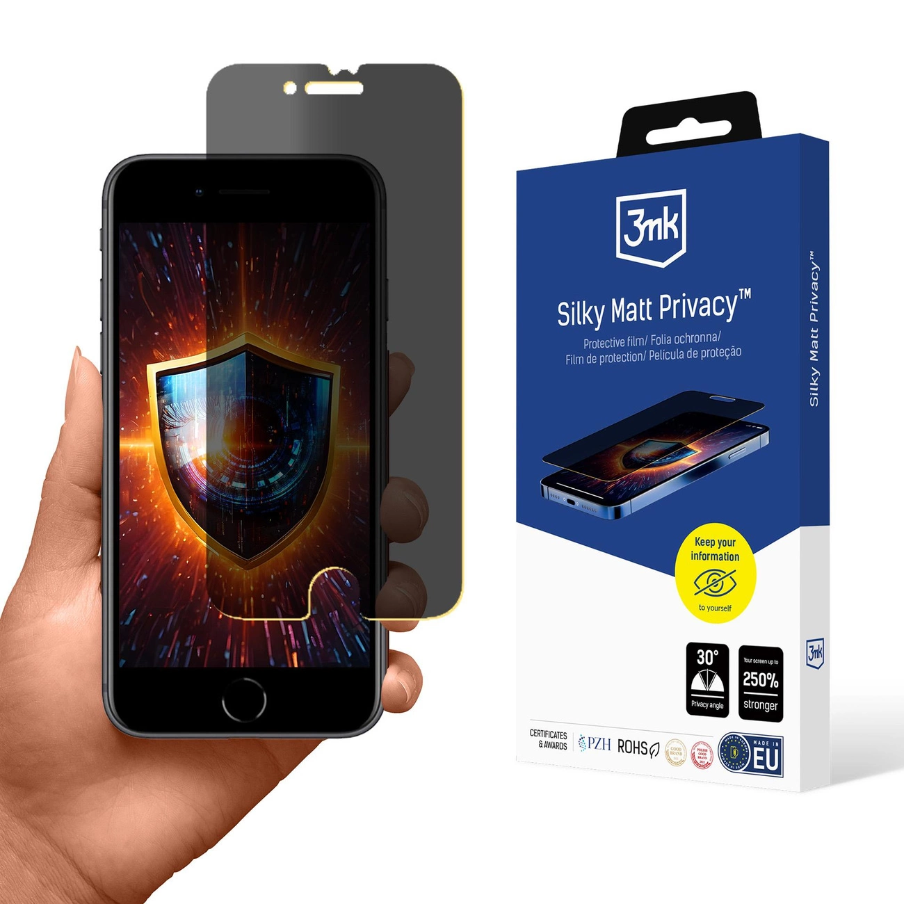 Privacy Screen Protector Matte 3mk Silky Matt Privacy for Apple iPhone SE 2022