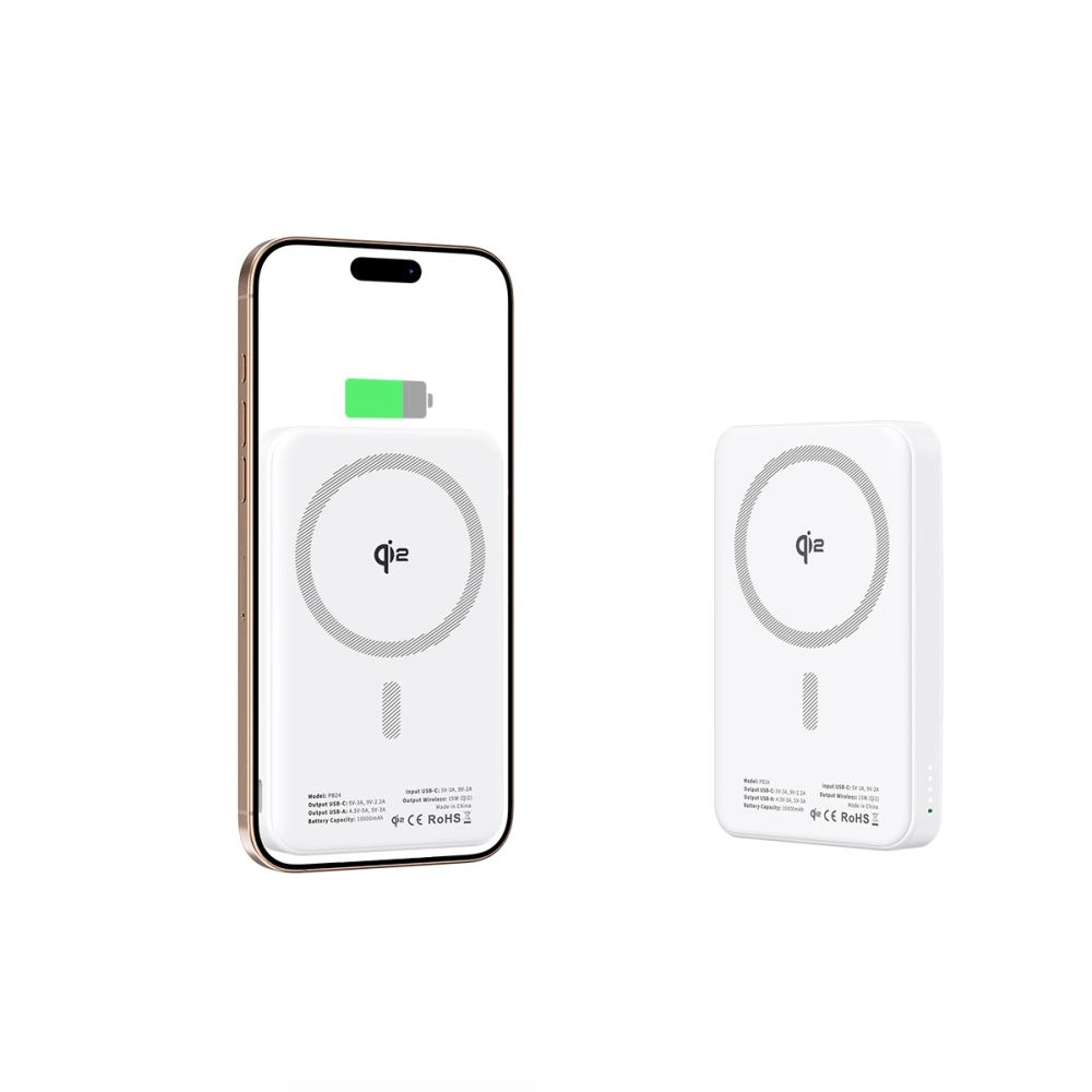 Tech-Protect PB24 LifeMag QI2 MagSafe galios bankas 10000 mAh – baltas - Image 5