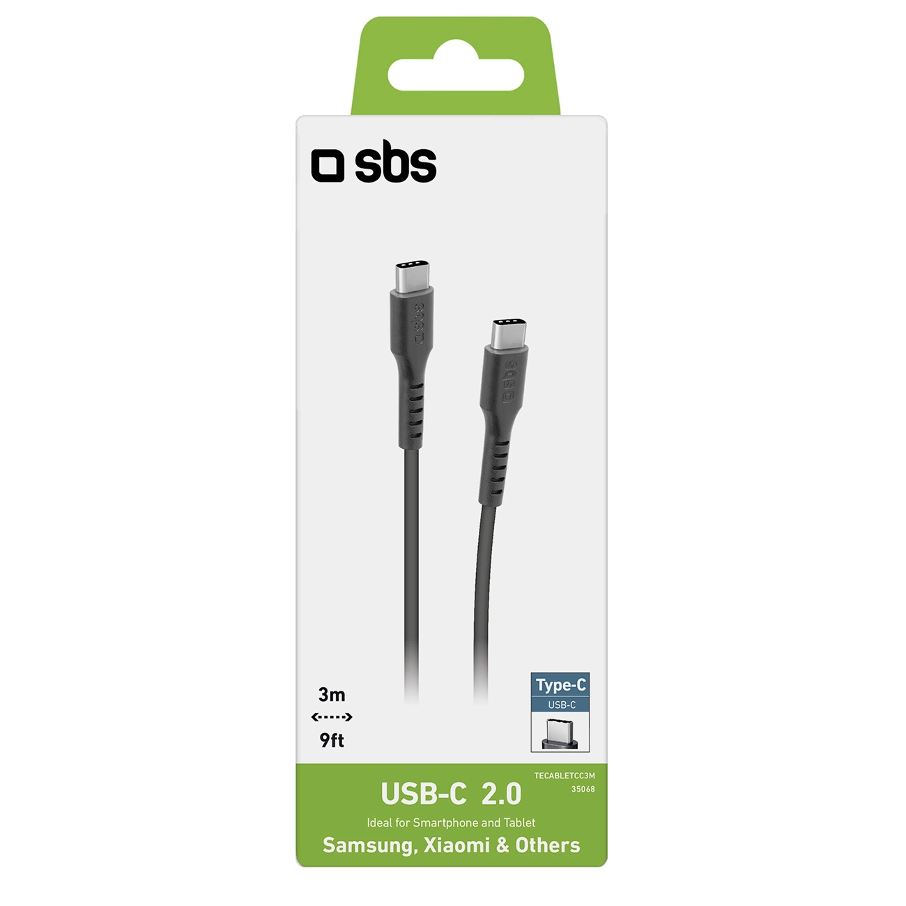 SBS TECABLETCC3M USB-C – USB-C laidas 3 m – juodas - Image 2
