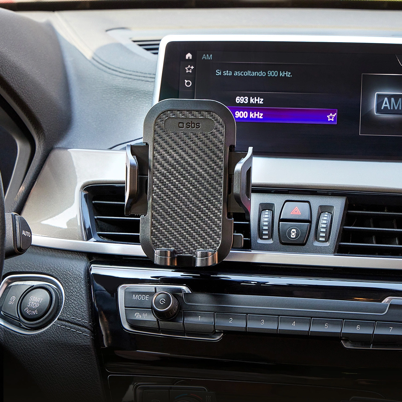 SBS TEHWSUPCLIPSTG telefono laikiklis oro angai su sustiprintomis žnyplėmis – juodas - Image 6