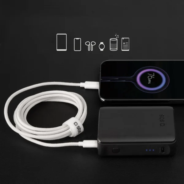 SBS TECABLETISSUETCCG USB-C – USB-C 1,5 m 60W pintas kabelis – pilkas - Image 3
