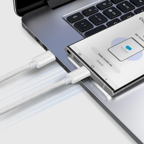 SBS TECABLETISSUETCCG USB-C – USB-C 1,5 m 60W pintas kabelis – pilkas - Image 6