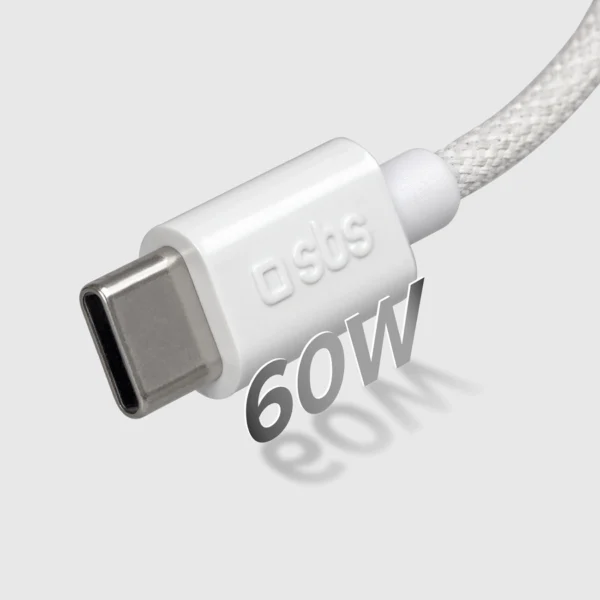 SBS TECABLETISSUETCCG USB-C – USB-C 1,5 m 60W pintas kabelis – pilkas - Image 7