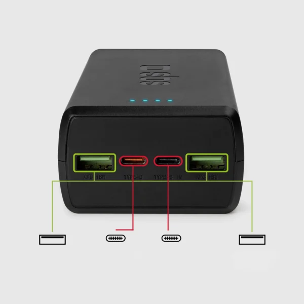 Išorinė baterija SBS TTBB30000PD20K 30000 mAh 2 x USB-C 2 x USB-A – juoda - Image 10