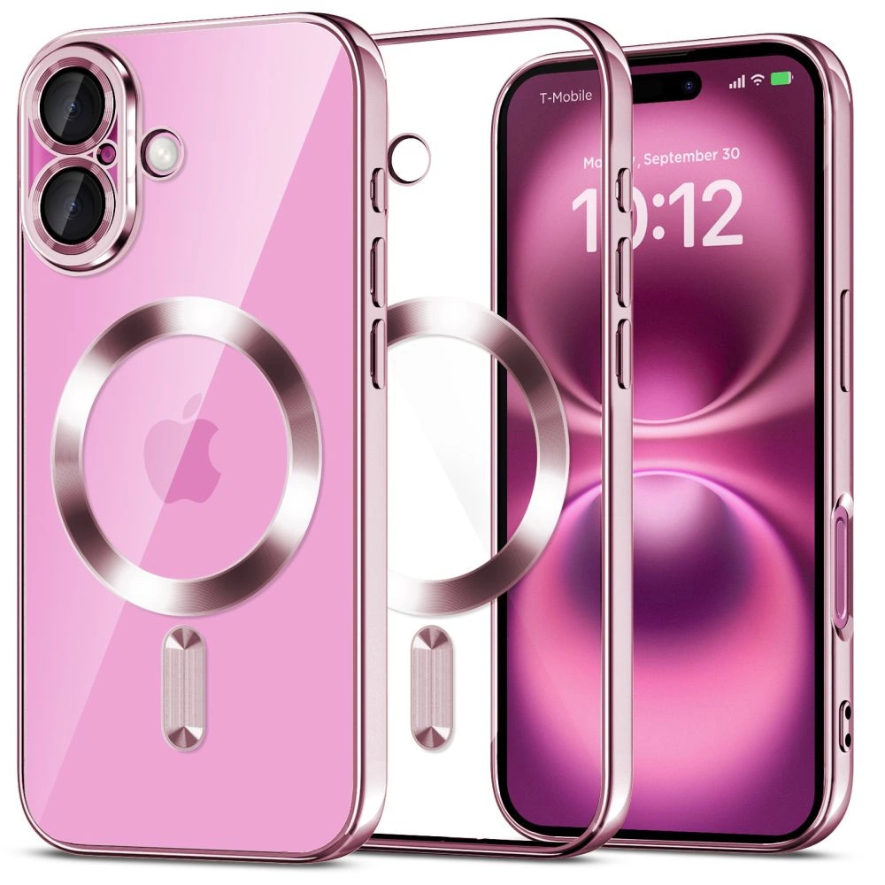 Tech-Protect MagFlex MagSafena iPhone 16 Case - Clear / Pink