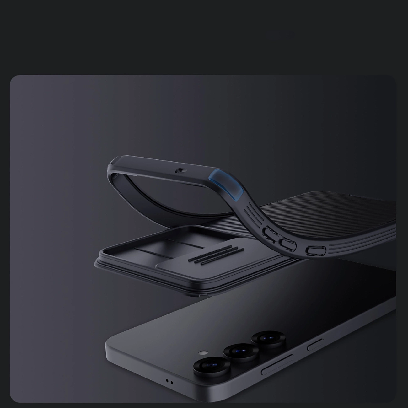 Nillkin CamShield Pro dėklas Samsung Galaxy S25 su kameros dangteliu – juodas - Image 8
