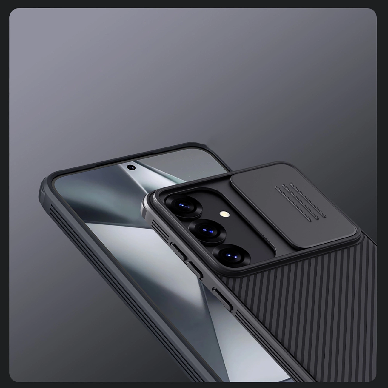 Nillkin CamShield Pro dėklas Samsung Galaxy S25 su kameros dangteliu – juodas - Image 9