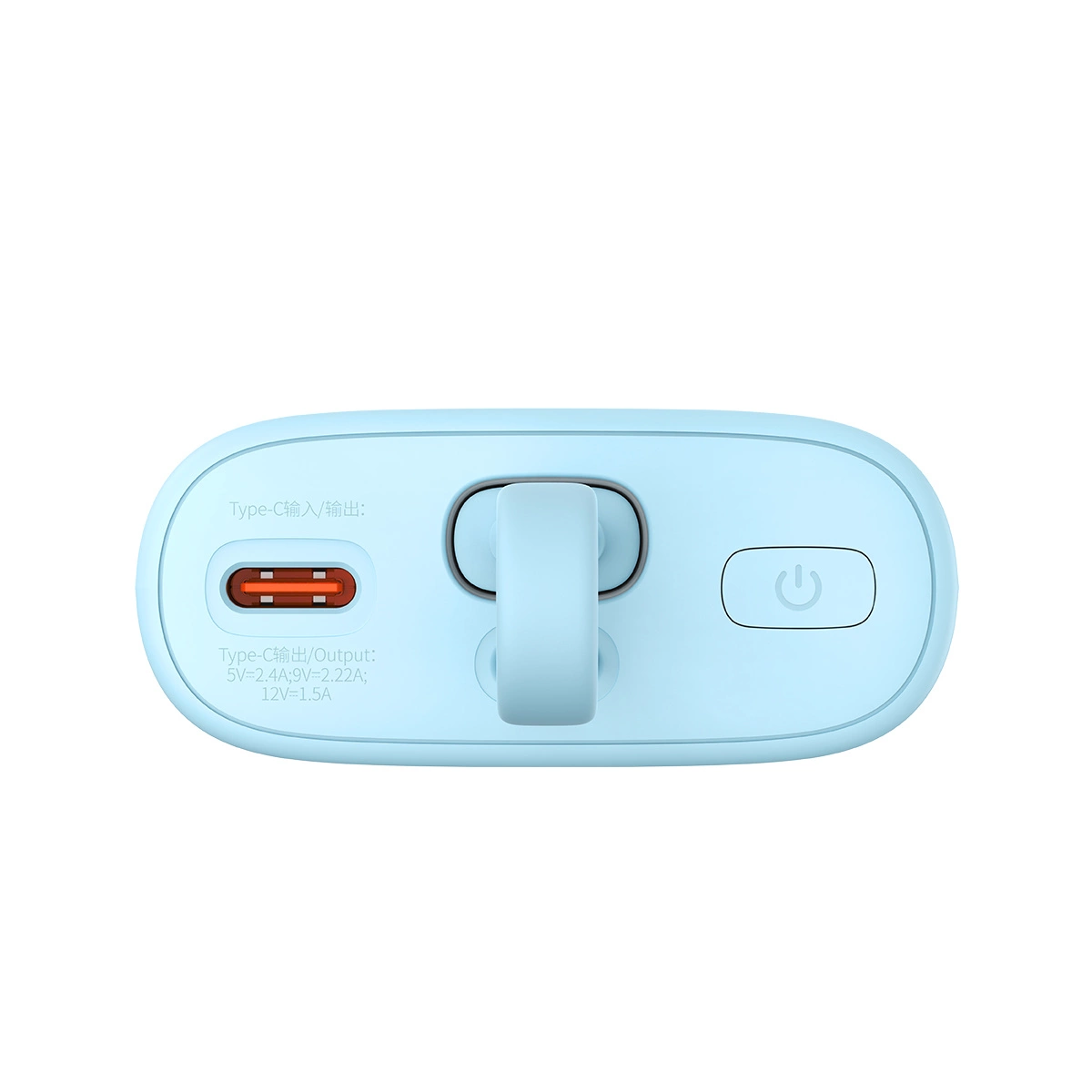 Baseus Popsicle 5200 mAh 20W išorinė baterija su integruotu Lightning kabeliu (+ baltas Baseus Simple USB-C - USB-C 60W/20V/3A/30 cm kabelis) - mėlyna-oranžinė - Image 5