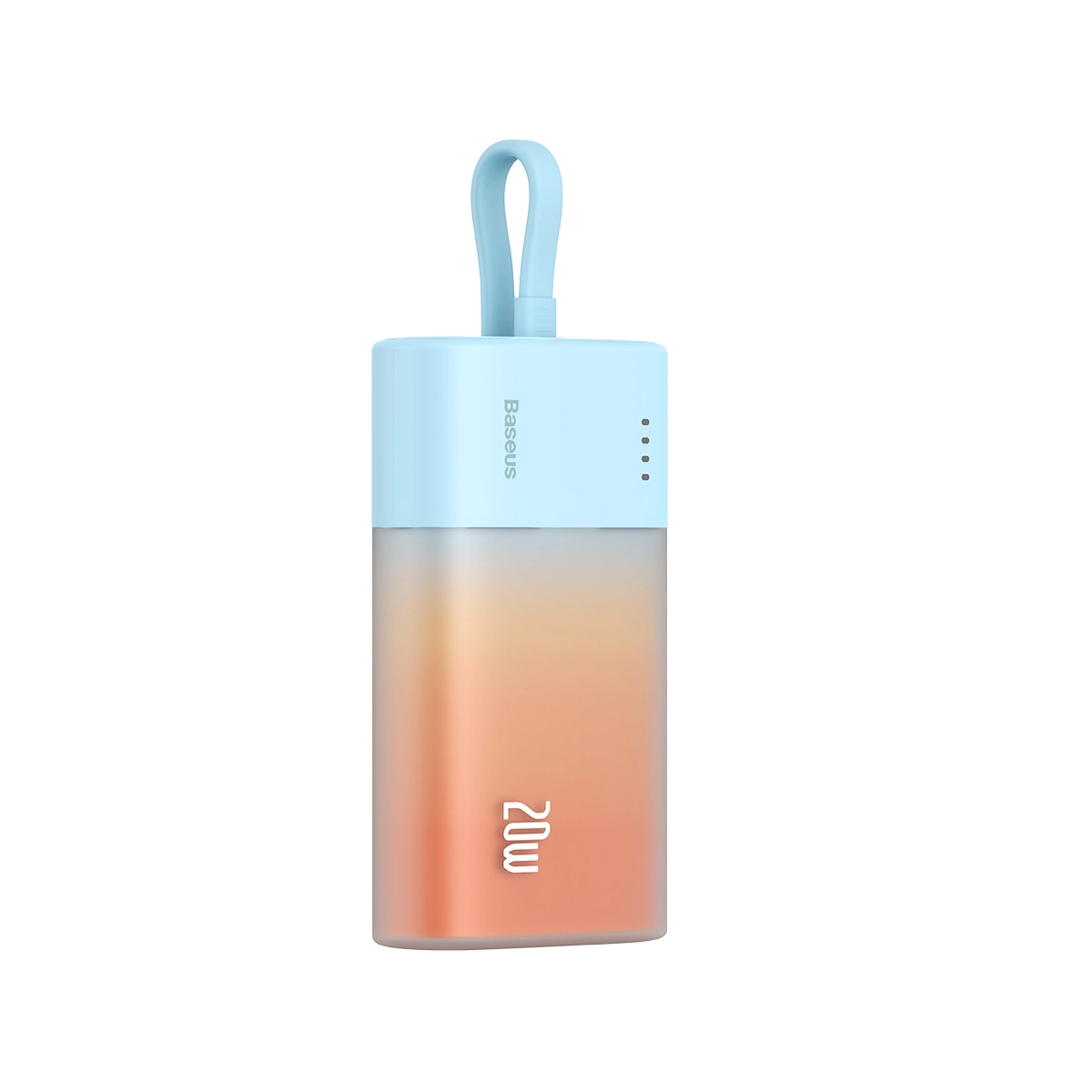 Baseus Popsicle 5200 mAh 20W išorinė baterija su integruotu Lightning kabeliu (+ baltas Baseus Simple USB-C - USB-C 60W/20V/3A/30 cm kabelis) - mėlyna-oranžinė - Image 7