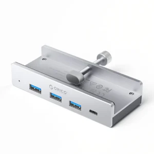 Orico MH4PC Hub Clamp-Mounted USB-C / 3x USB-A 3.0 + 1x USB-C 3.0 - Silver