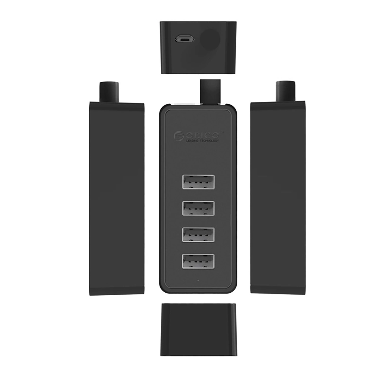 Orico W5P-U2-030 4x USB-A 2.0 30cm hubas - juodas - Image 3