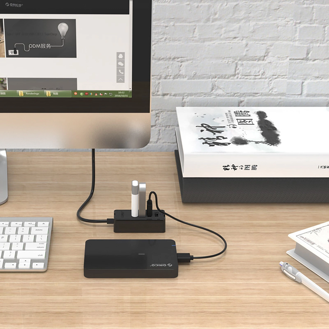 Orico W5P-U2-030 4x USB-A 2.0 30cm hubas - juodas - Image 5