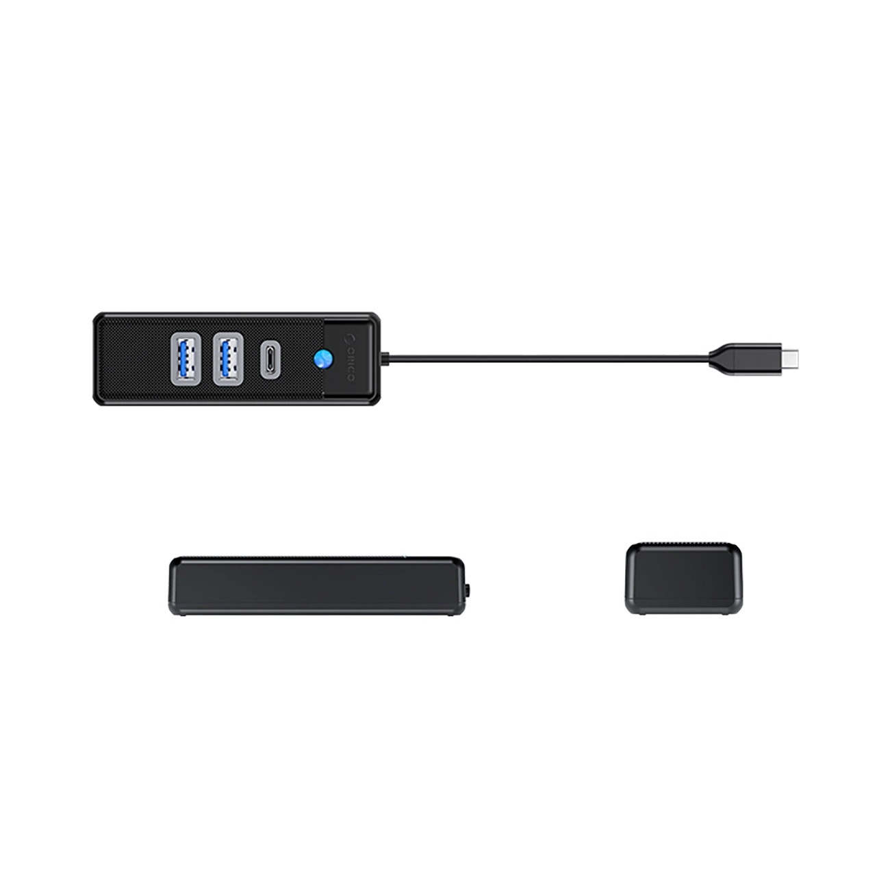 Orico PWC2U-C3 USB-C hubas / 2x USB-A 3.0 + 1x USB-C 3.0 - juodas - Image 2