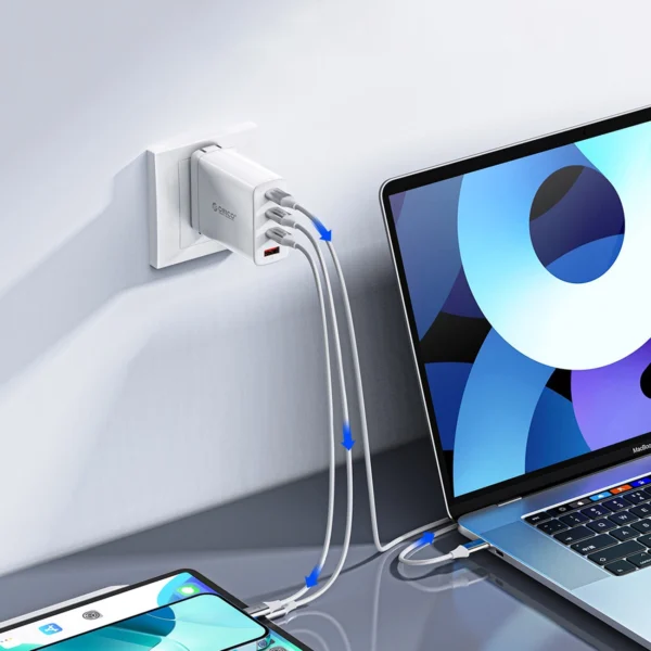 Orico CDX 100W 5A USB-C maitinimo adapteris su USB-C kabeliu 1 m – baltas - Image 2