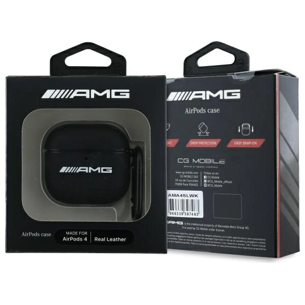 AMG odinis dėklas su baltu logotipu AirPods 4 – juodas / baltas - Image 3