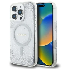Guess Resin Gradient Glitter MagSafe case for iPhone 16 Pro - silver