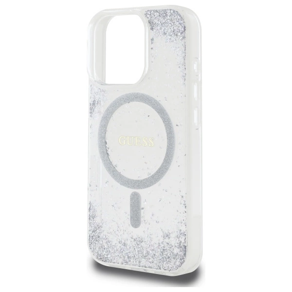 Guess dervos gradientinis blizgus MagSafe dėklas iPhone 16 Pro – sidabro spalvos - Image 6