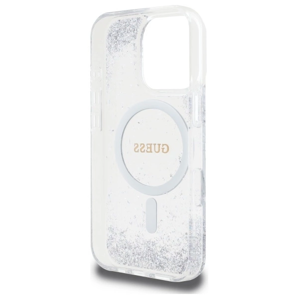 Guess dervos gradientinis blizgus MagSafe dėklas iPhone 16 Pro – sidabro spalvos - Image 7