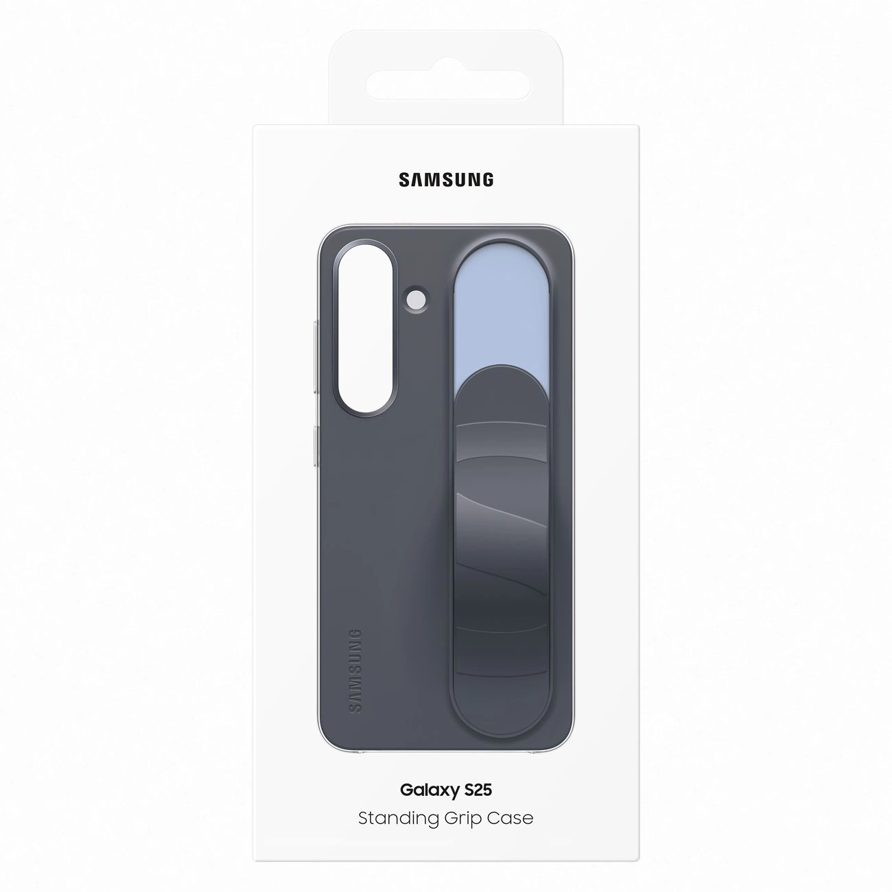 Samsung stovimas silikoninis dėklas su laikikliu / stovu Samsung Galaxy S25 – juodas - Image 6