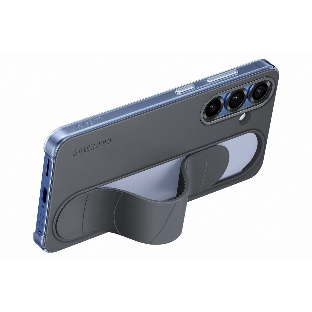 Samsung stovimas silikoninis dėklas su laikikliu / stovu Samsung Galaxy S25+ – juodas - Image 4