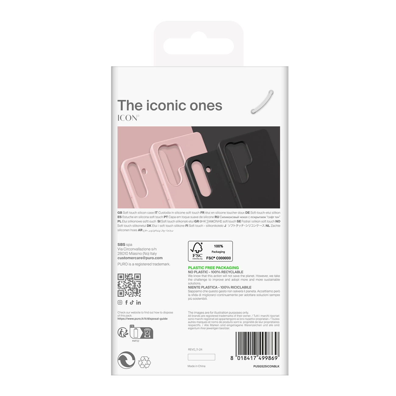 Puro Icon silikoninis dėklas Samsung Galaxy S25 – juodas - Image 4