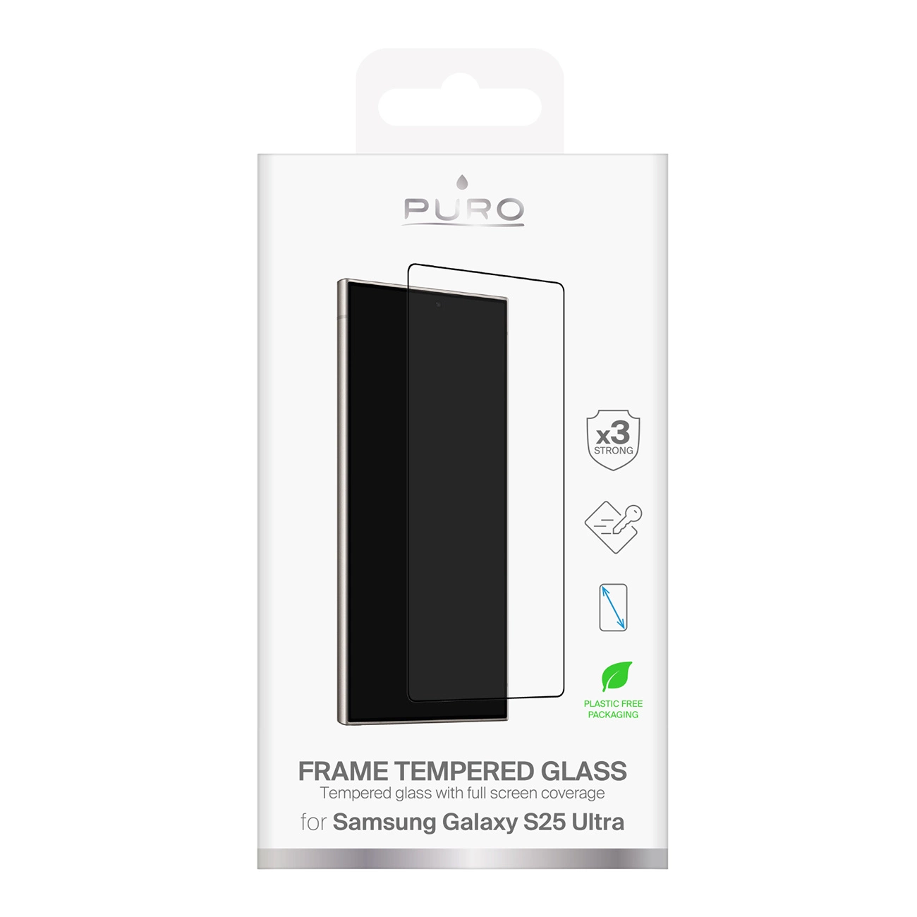 Puro Frame grūdintas stiklas su juodu rėmeliu Samsung Galaxy S25 Ultra - Image 2