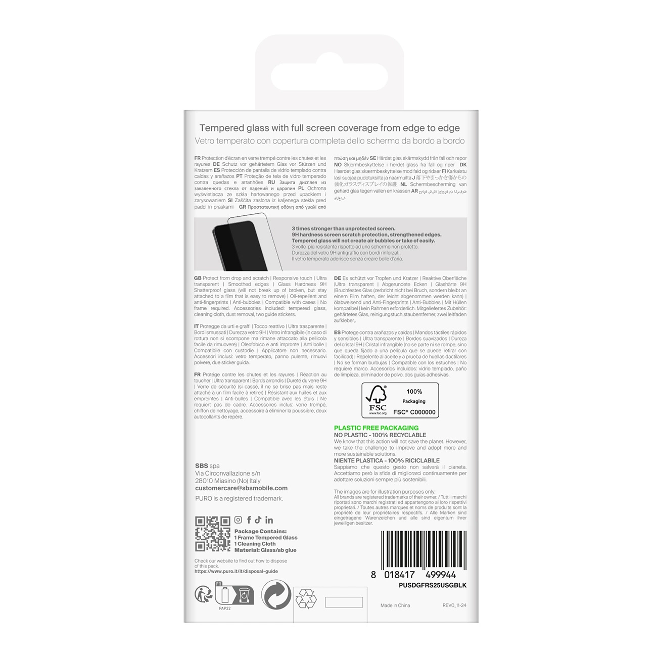 Puro Frame grūdintas stiklas su juodu rėmeliu Samsung Galaxy S25 Ultra - Image 3