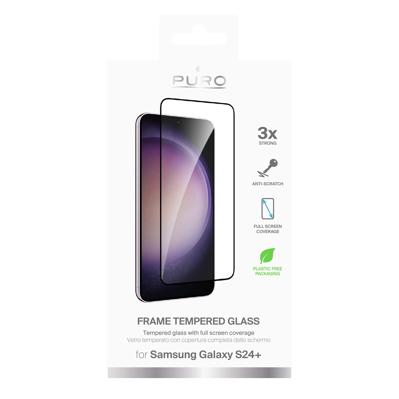Puro Frame grūdintas stiklas su juodu rėmeliu Samsung Galaxy S25+ / S24+ - Image 2
