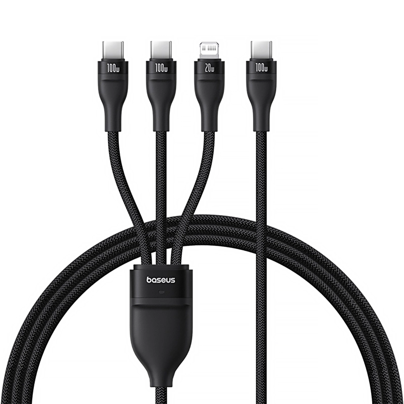 Baseus Flash Series 3 3in1 cable 100W USB-C - USB-C+USB-C+ Lightning 1.5m + 3 x 0.25 m - black
