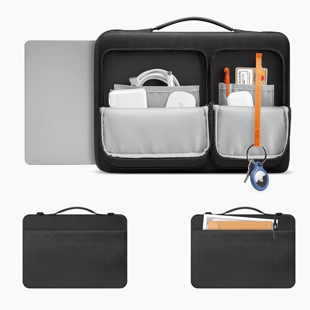 Nešiojamojo kompiuterio dėklas 13-14 Tech-Protect Defender Bag - juodas - Image 4