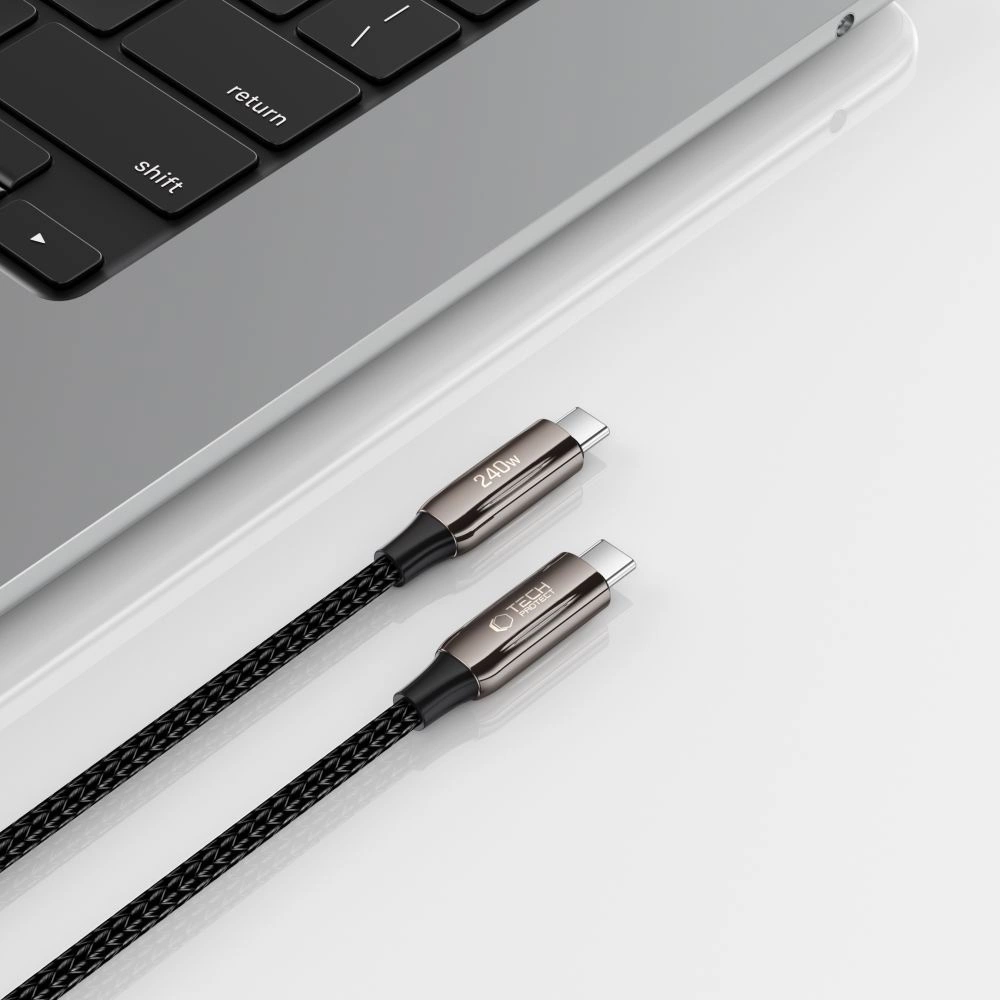Tech-Protect UB10T Ultraboost USB-C PD240W/QC4.0 kabelis 100 cm - juodas - Image 4