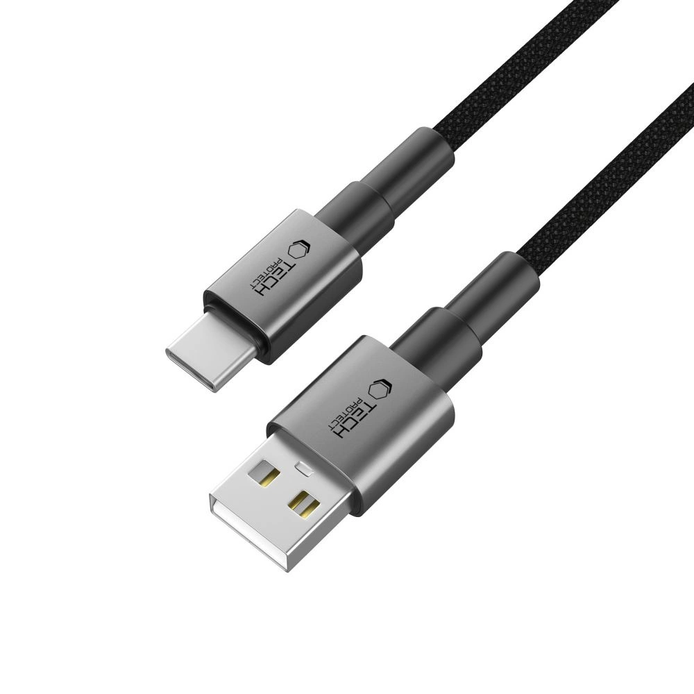 Tech-Protect UltraBoost DNA USB-A / USB-C kabelis 15W/3A 200 cm - pilkas - Image 3