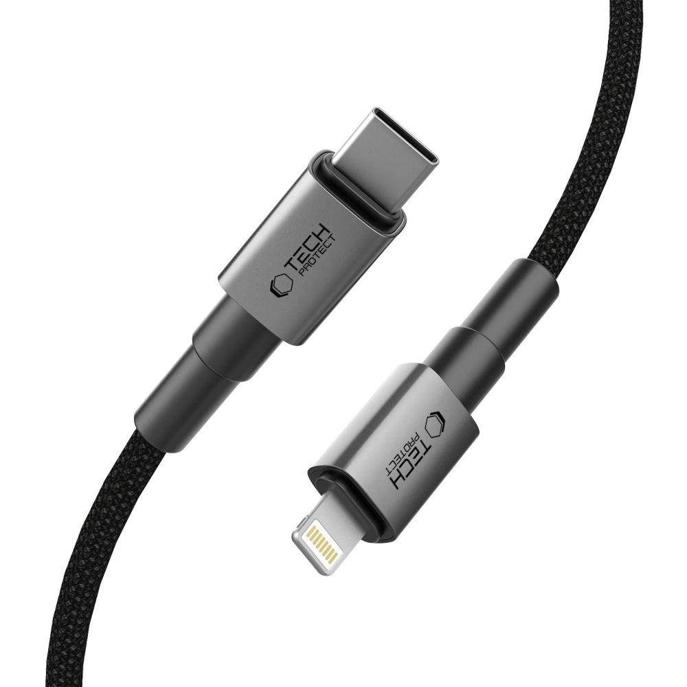 Tech-Protect Ultraboost DNA USB-C / Lightning PD27W/3A laidas 200 cm - pilka - Image 2