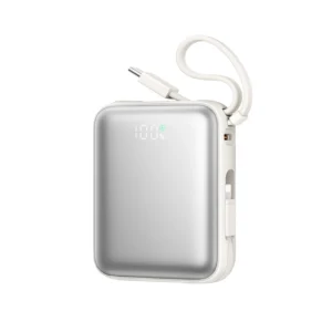 Joyroom JR-PBF27 10000mAh 22.5W Powerbank with Built-in USB-C and Lightning Cables - White