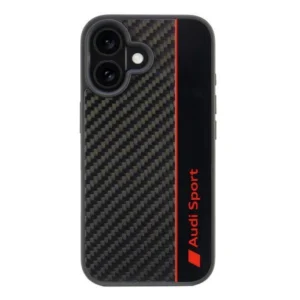 Audi Carbon Fiber Stripe Case for iPhone 16 6.1" - Black