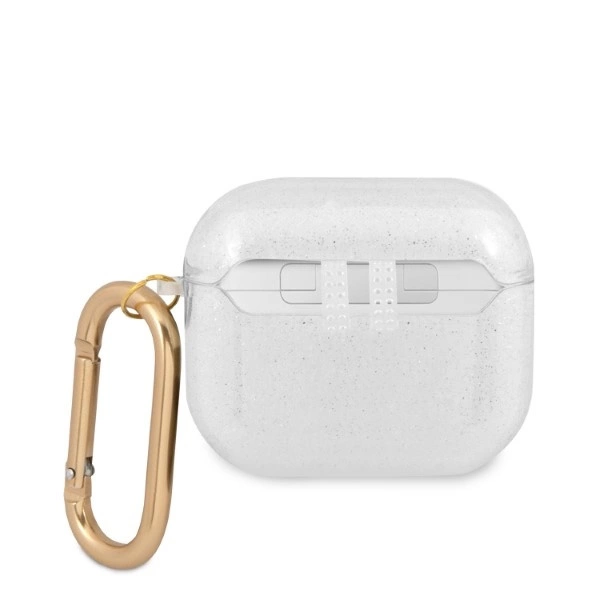 Guess GUA3UCG4GT AirPods 3 dėklas skaidrus Glitter kolekcija - Image 2