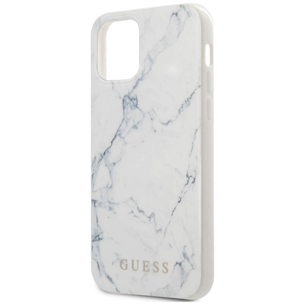 Guess marmuro rašto dėklas iPhone 12 mini 5.4” - baltas - Image 3