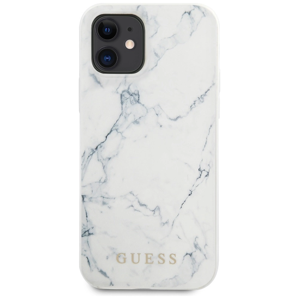 Guess marmuro rašto dėklas iPhone 12 mini 5.4” - baltas - Image 6